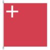 Drapeau du canton suisse de Schwyz, avec en rouge une petite croix blanche dans le coin supérieur gauche.