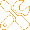 Une icône d'outil représentée en orange sur un fond quadrillé.